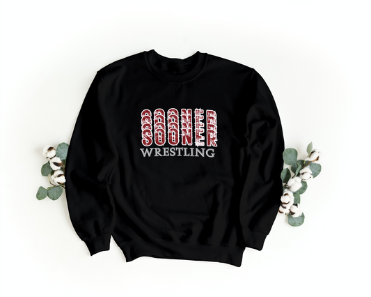 OU Sooner Wrestling Stacked Tshirt, sweatshirt