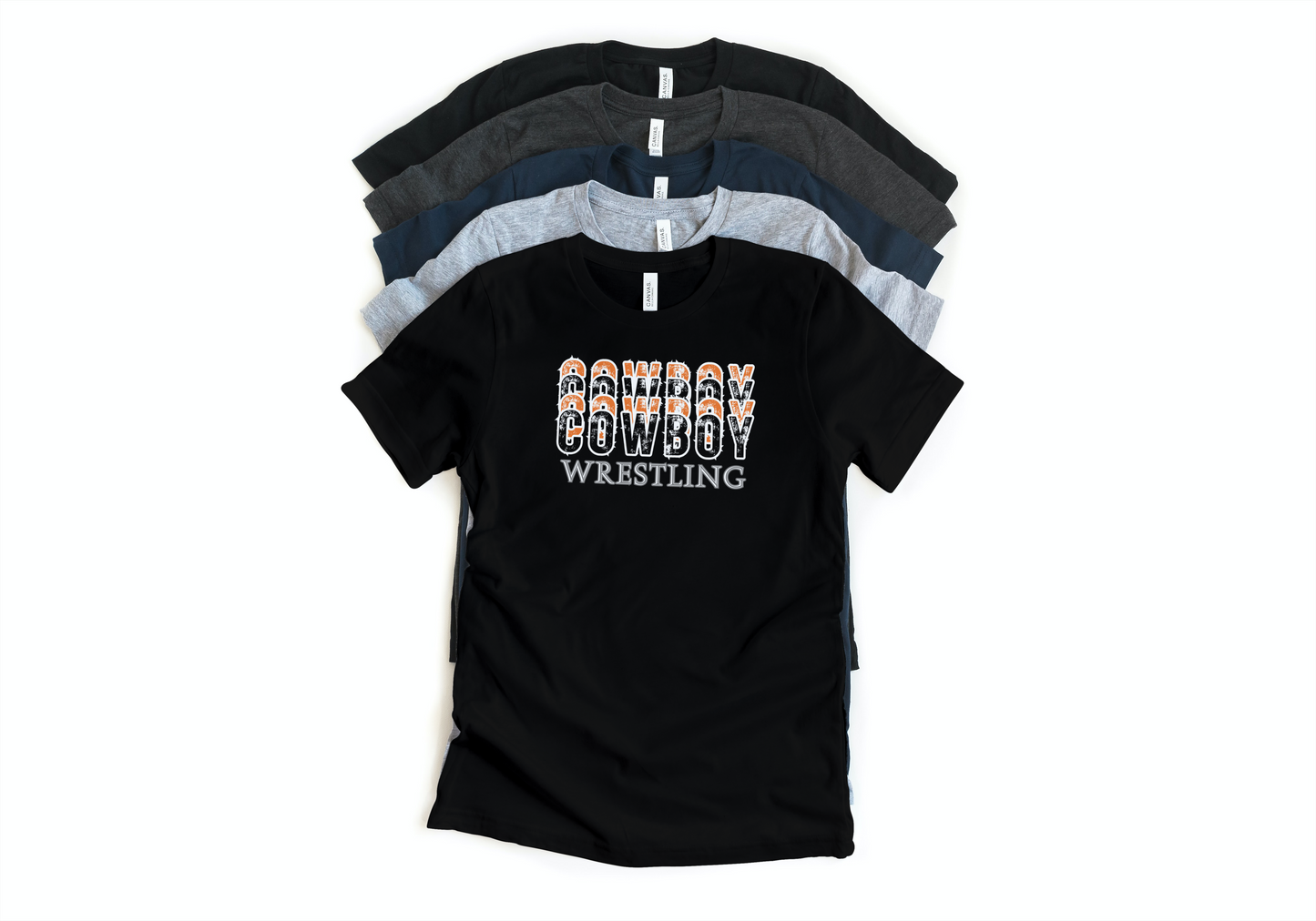 OK State Cowboy Wrestling stacked tshirt
