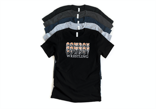 OK State Cowboy Wrestling stacked tshirt