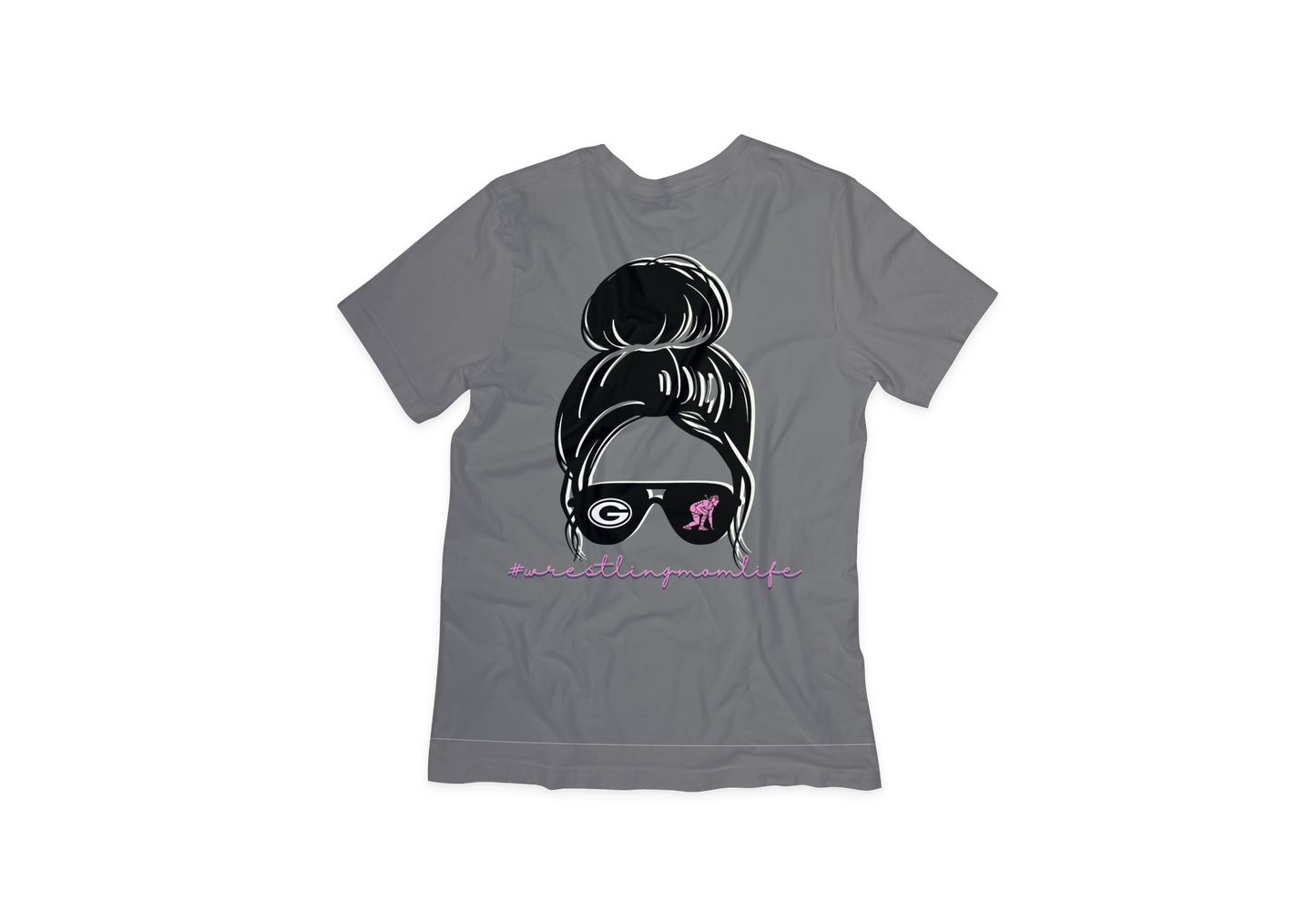 Guthrie Wrestling Mom Life Tshirt, messy bun wrestling mom tee