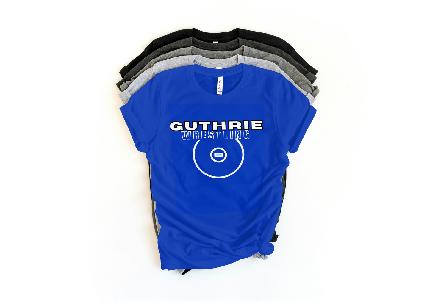 Guthrie Wrestling Tshirt with Wrestling Mat Design
