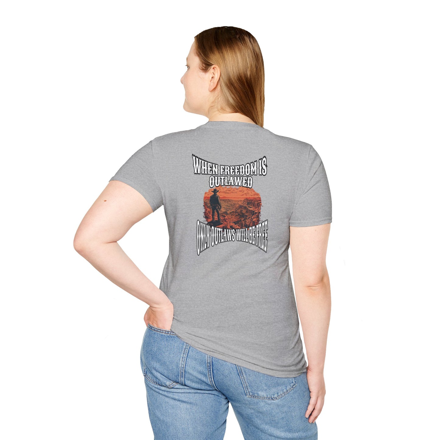 Outlaws will be Free unisex softstyle tshirt